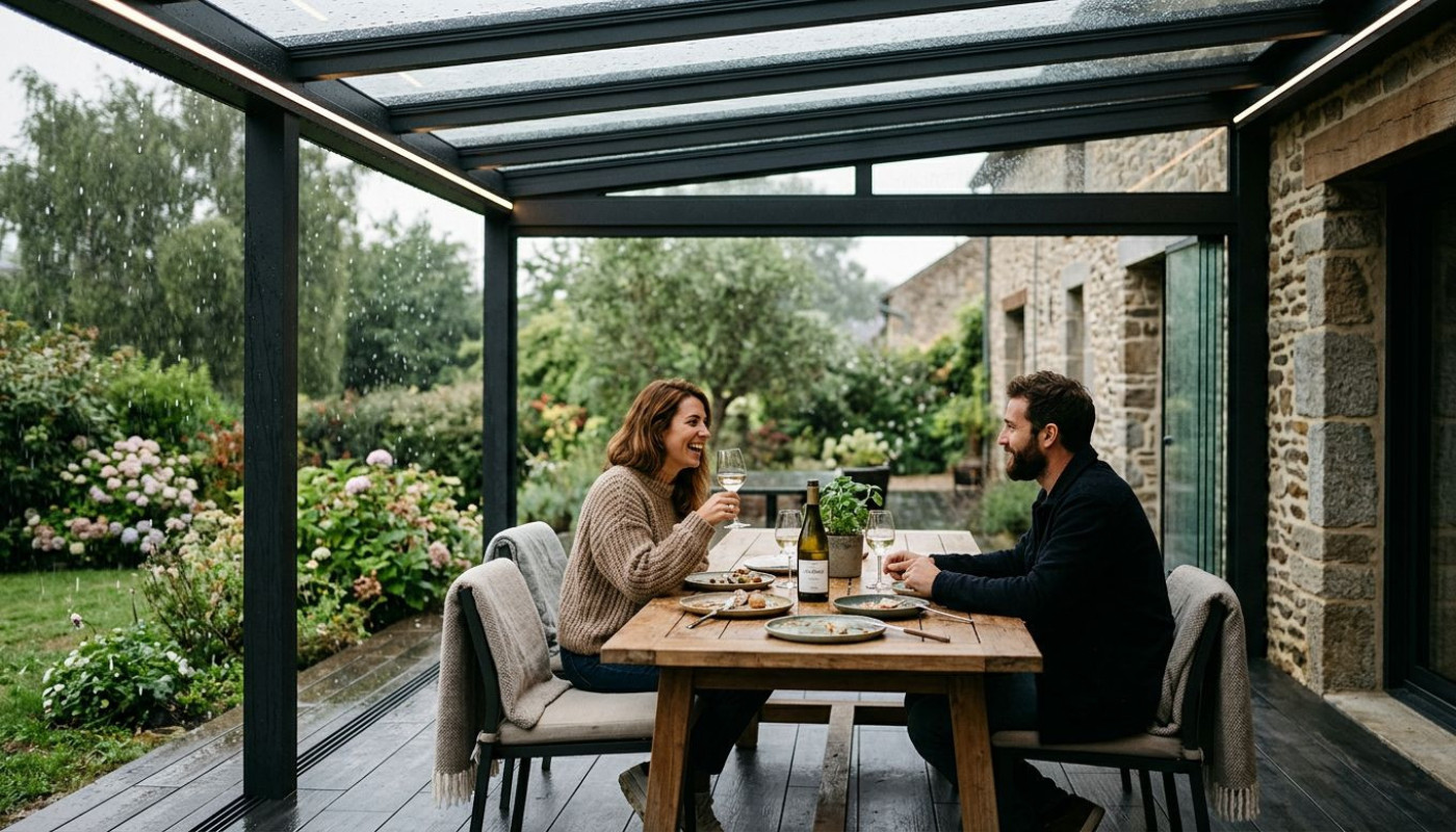 Quand la pluie révèle l'utilité invisible des pergolas design